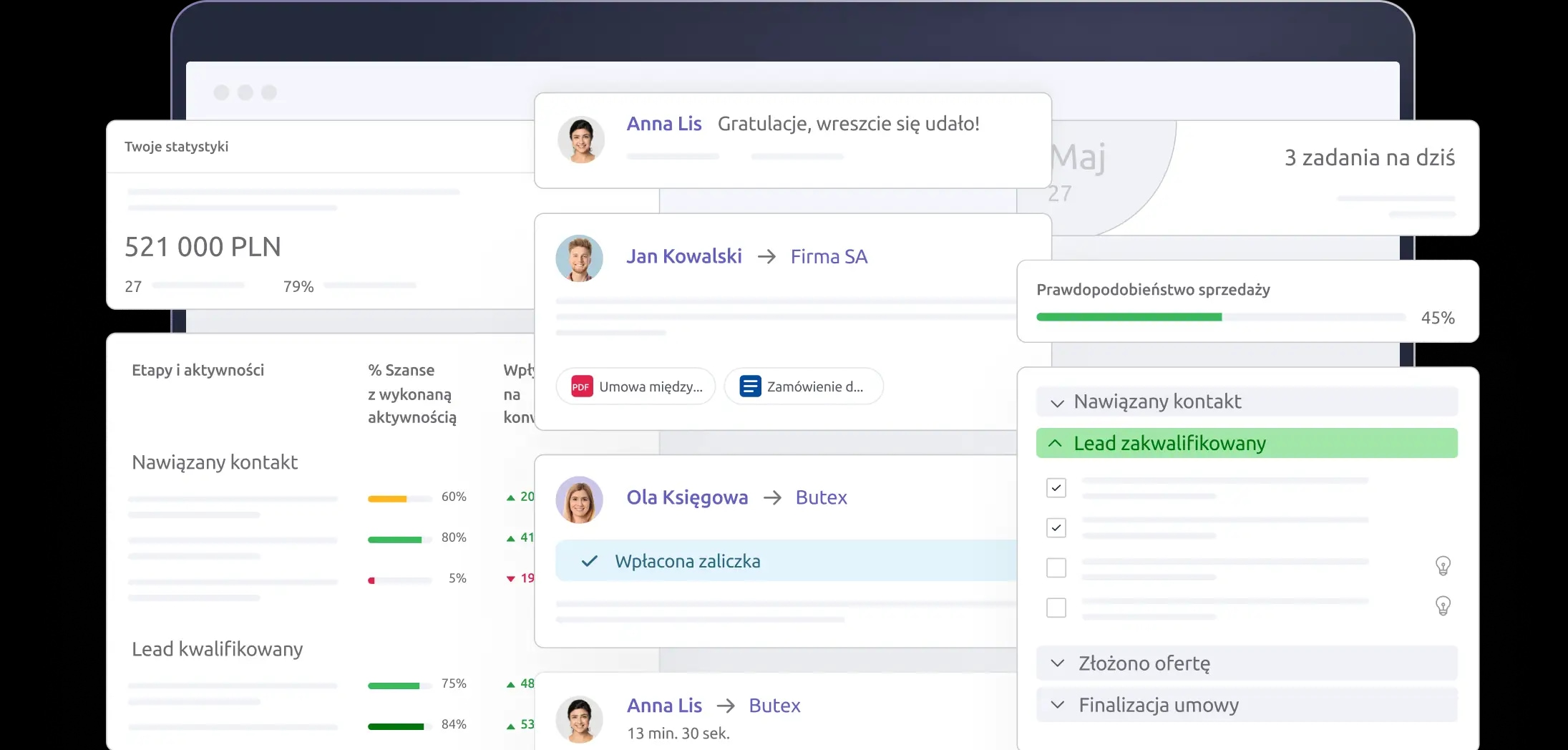 Poglądowy interface Livespace z widokiem dashboardu użytkownika