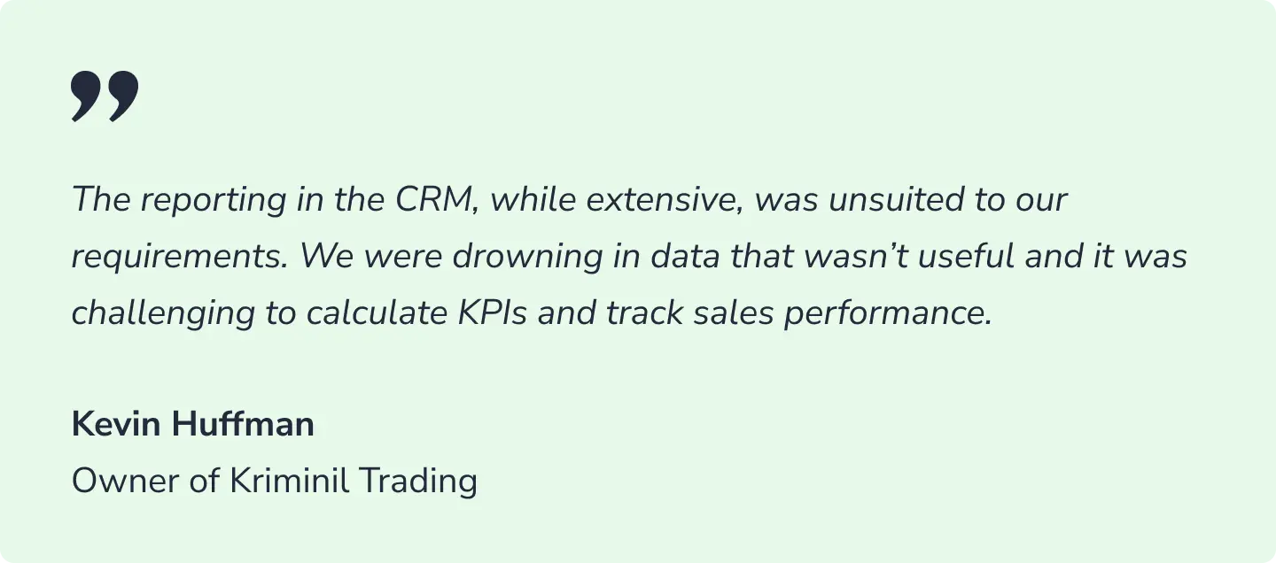 alegerea unui CRM; citat de la Kevin Huffmann
