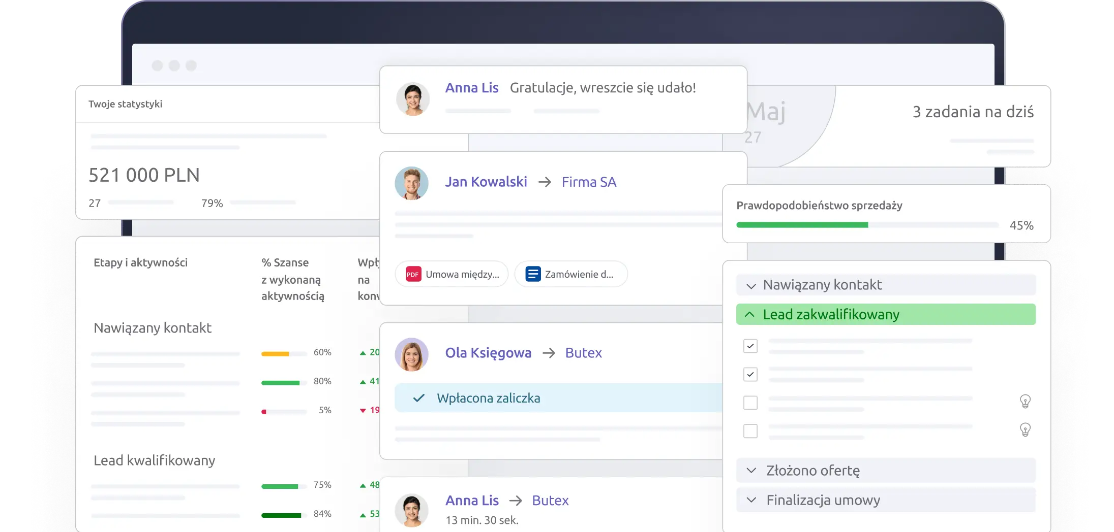 Poglądowy interface Livespace z widokiem dashboardu użytkownika