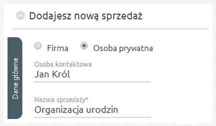 Dodawanie nowej sprzedaży w Livespace