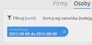 Etykietka filtru w LiveSpace CRM