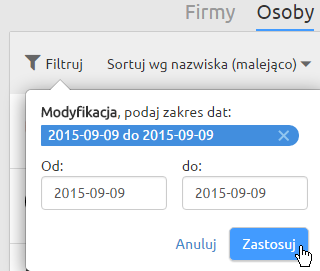 Filtrowanie w LiveSpace CRM