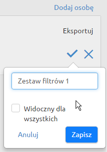 Zapisywanie filtrów w LiveSpace CRM