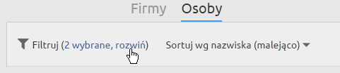 Rozwijanie listy filtrów w LiveSpace CRM