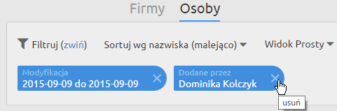 Usuwanie filtru w LiveSpace CRM