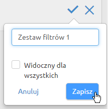 Zapisywanie filtrów w LiveSpace CRM