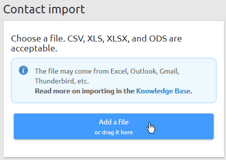 Contact import in Livespace CRM