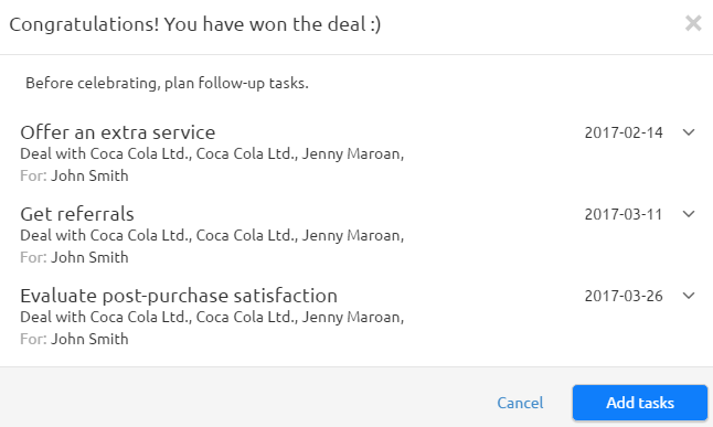 after sales activities livespace crm sales tasks