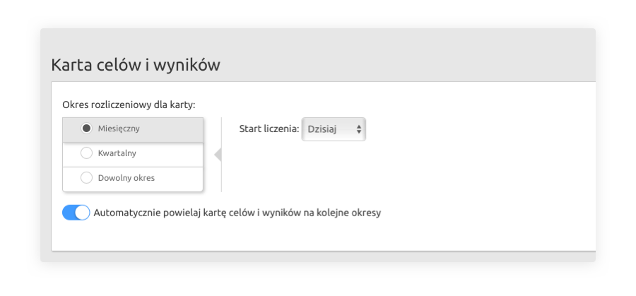 Okres rozliczeniowy Karty Celow i Wynikow