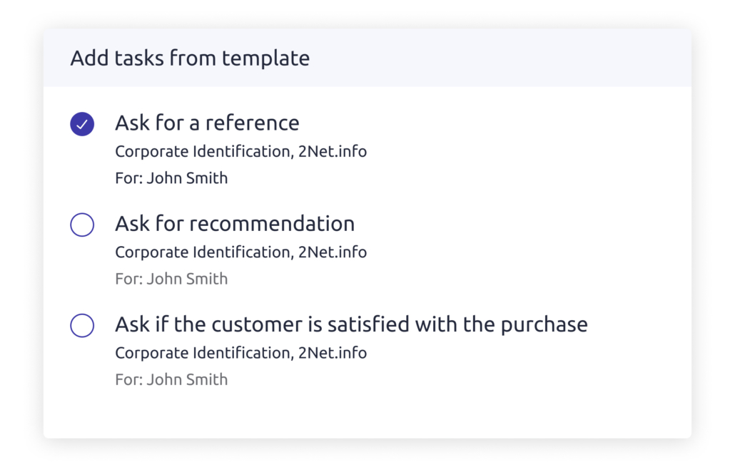 After sales tasks added to sales process