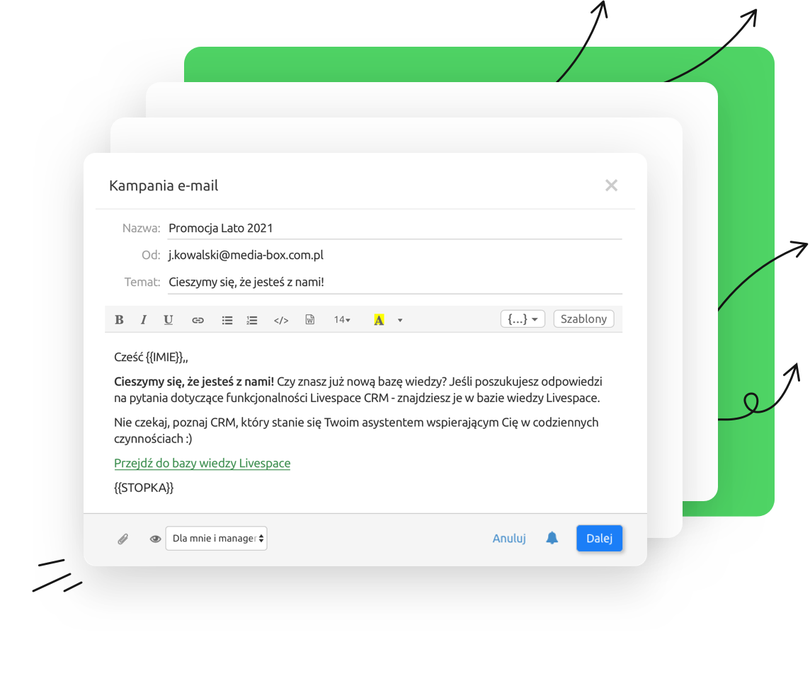 Kampanie e-mail w CRM