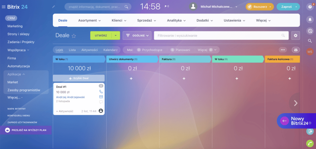 bitrix24 proces sprzedaży