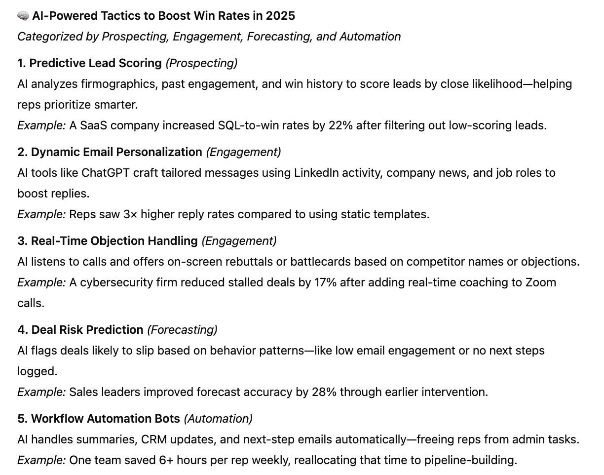prompts for sales; finding ideas on optimizing B2B sales with AI