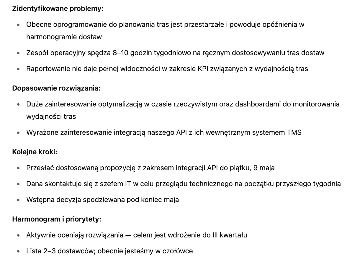 ChatGPT w sprzedaży; im więcej informacji kontekstowych, tym bardziej przydatny w pracy handlowca
