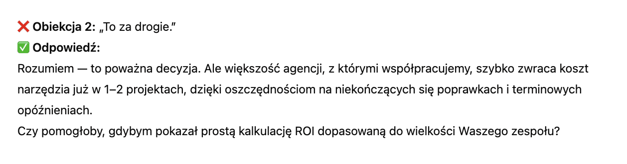 ChatGPT w sprzedaży; zarządzanie obiekcjami