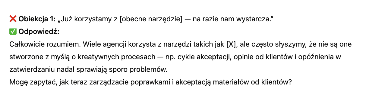 ChatGPT, przykład użycia w zarządzaniu obiekcjami leadów