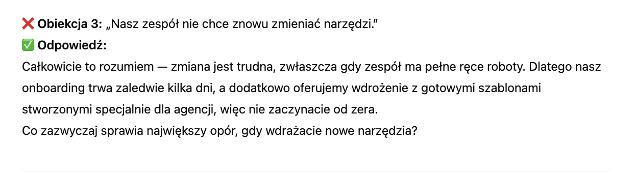 ChatGPT w sprzedaży; zarządzanie obiekcjami